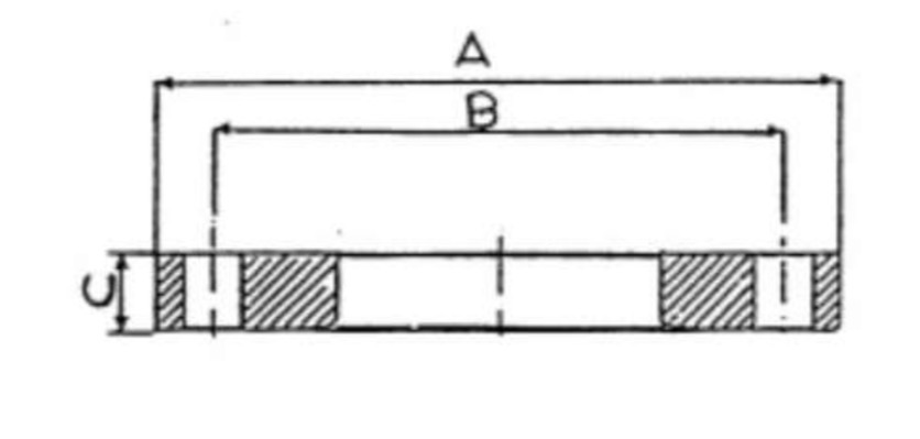 Sectional engineering drawing of a flange used in the client's niche